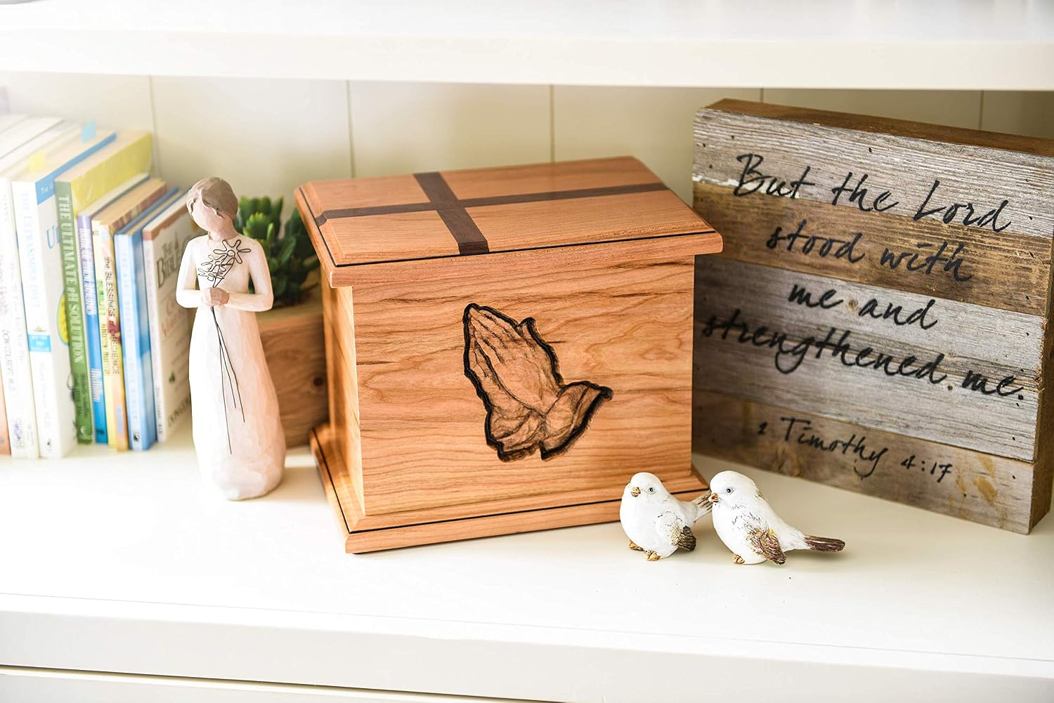 Christian Urn, Praying Hands Urn, Inspiration Urn, Urns, Urns for Human Ashes, Cremation Urns, Wood Urns, Funeral Urns, Christian Memorial