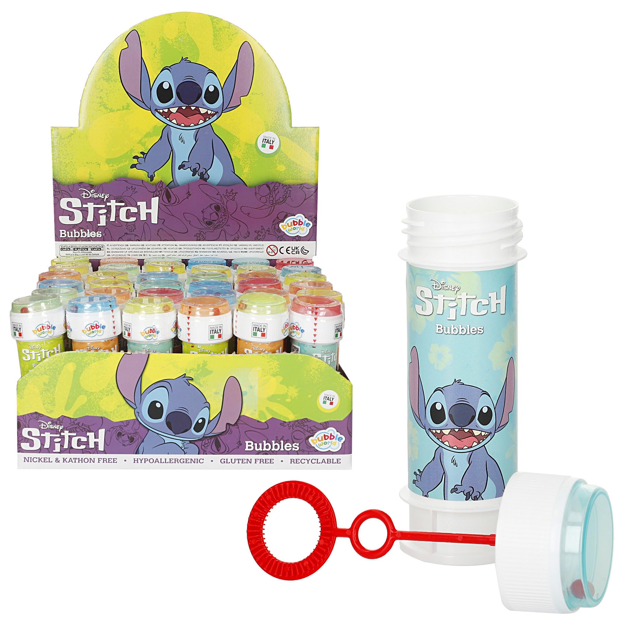 COLORBABY Stitch 77486 Lot de 36 Pompons pour Enfants Disney, 60 ML, 4