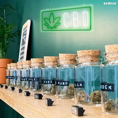 Miniatura 7 de Artlast Letrero de neón de CBD, luz de neón LED de CBD para tienda de aceite de CBD, letrero de negocios para tienda de aceite, decoración de pared