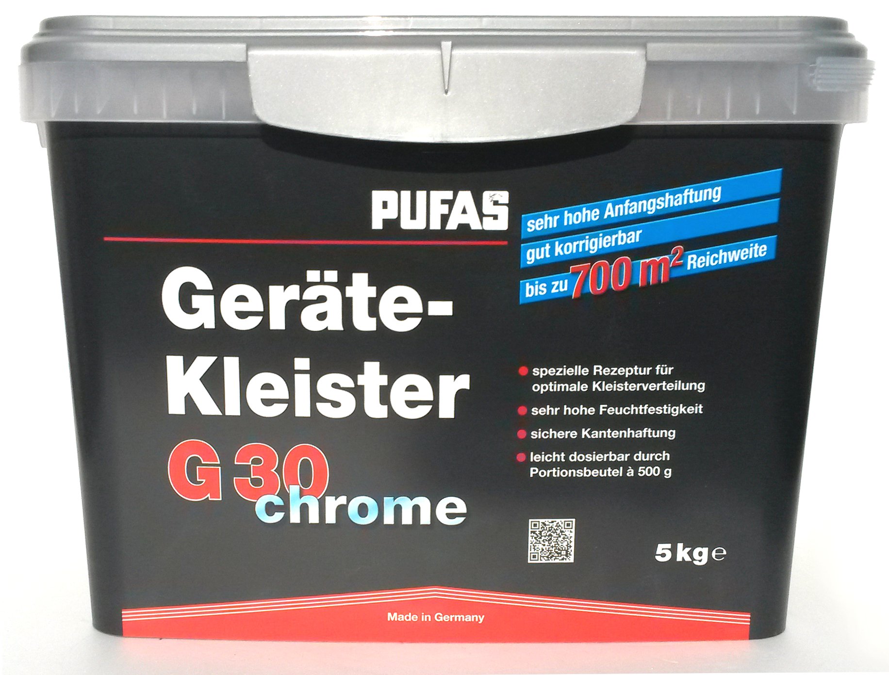 PUFAS G30 chrome Gerätekleister, 5-kg-Eimer mit 10 Portionsbeuteln – für bis zu 700 m²