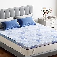 Vista 7 de PERLECARE Cubrecolchón firme Queen de espuma viscoelástica de 3 pulgadas para aliviar el dolor de espalda, protector de colchón con funda de bambú