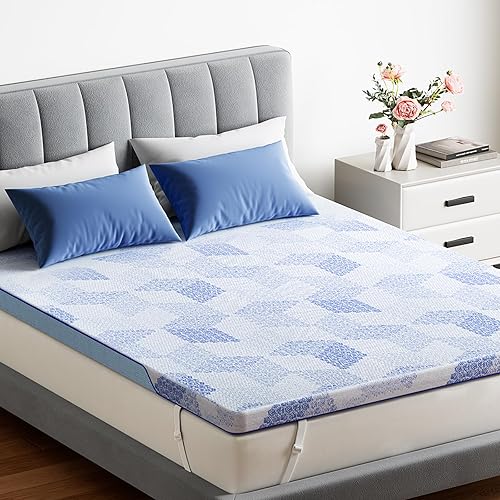 Miniatura 7 de PERLECARE Cubrecolchón firme Queen de espuma viscoelástica de 3 pulgadas para aliviar el dolor de espalda, protector de colchón con funda de bambú