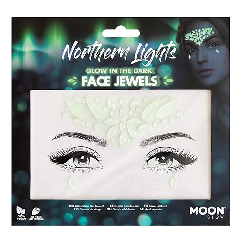 Miniatura 1 de Moon Glow - Joyas faciales que brillan en la oscuridad, gemas para el cuerpo y la cara, calcomanías de cristal para maquillaje de ojos, joyas