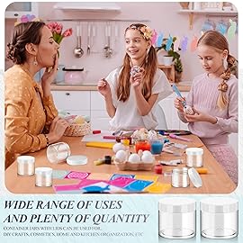 SATINIOR 36 Pieces 2 oz Plastic Jars with Lids Wide Mouth Airtight Reusable Container Acrylic Cosmetic Small Jars for Lotions Ointments Travel Toiletries Creams Make up Storage(White)