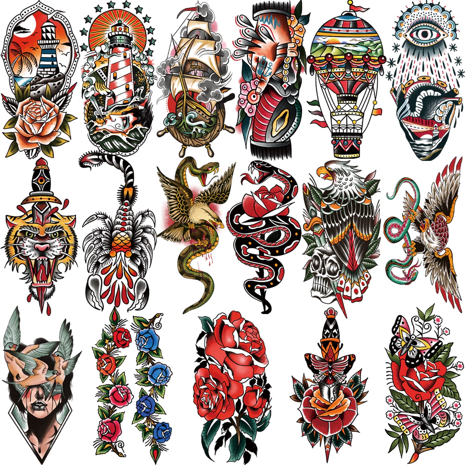 Yazhiji Waterproof Temporary Tattoos - Vintage Floral Stickers