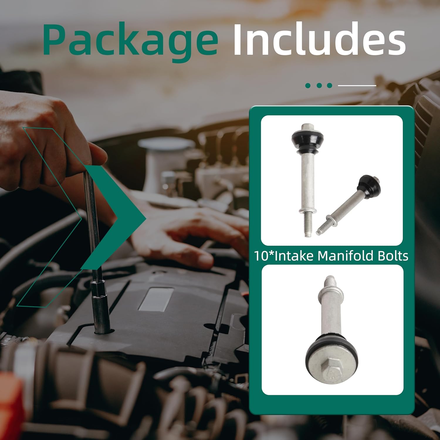 10 PCS Intake Manifold Bolts with Grommet Seals Fits LS Engines 4.8L 5.3L 6.0L V8 1999-2006 Replace# 89017783 89017368