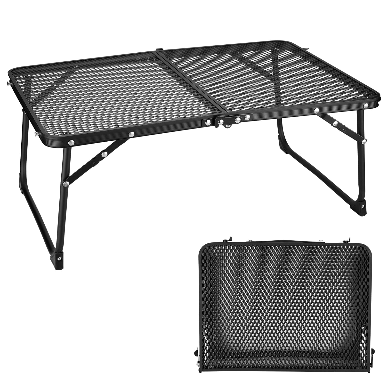 ISFORU Camping Table, Small Camping Folding Table, Portable Ultralight Aluminum Camp Table, Outdoor Table for Camp Kitchen, Beach, Picnic, Backyards