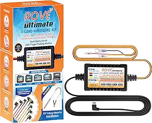 ROVE Ultimate Dash Cam Hardwire Kit with USB-C Port for R2-4K, R2-4K PRO, R2-4K Dual, R2-4K Dual PRO, and R3 Dash Camera Models, 24Hr Parking Monitoring Kit with Low Voltage Protection