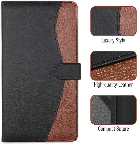 Miniatura 7 de FORYOU Soporte para registro y seguro de automóvil con cierre magnético, guantera de vehículo para documentos, organizador de documentos, cartera