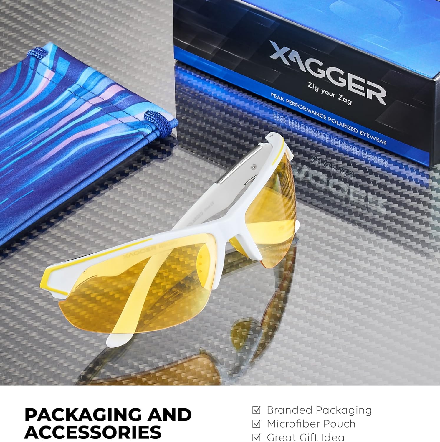 Xagger Polarized Sport Sunglasses for Men Women Wrap Around UV400 Running Baseball Softball Fishing Driving Glasses - Image 5