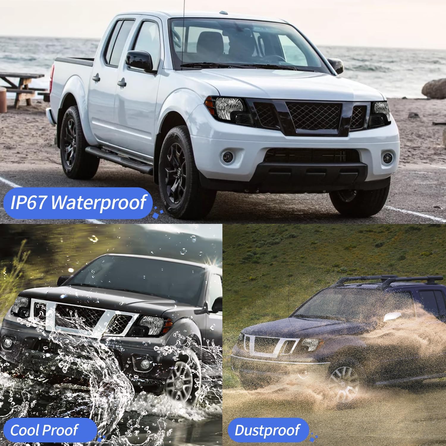 Halogen Headlight Assembly Pair Fits for 2009-2021 Nissan Frontier Driver Passenger Side Replacement ‎26010ZL40B 26060ZL40B NI2502188 NI2503188 Turn Signal Lamps Front Head Lights Set