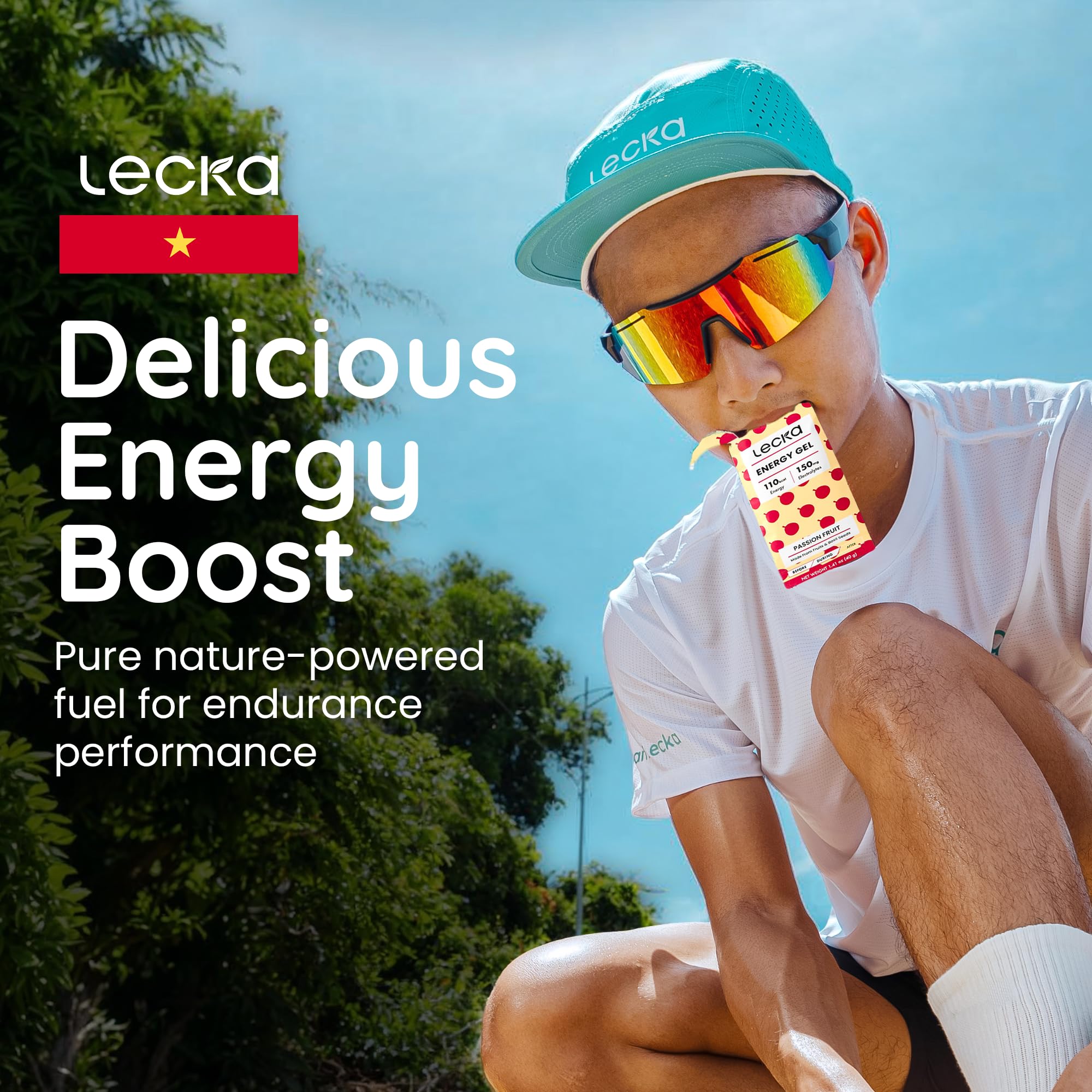 Lecka Energy Gel Variety Pack - 22-27g Carbs - Real Fruit, No Maltodextrin, Vegan, Gluten-Free - Running and Triathlon Fuel (12 Pack) — Amazon image 5