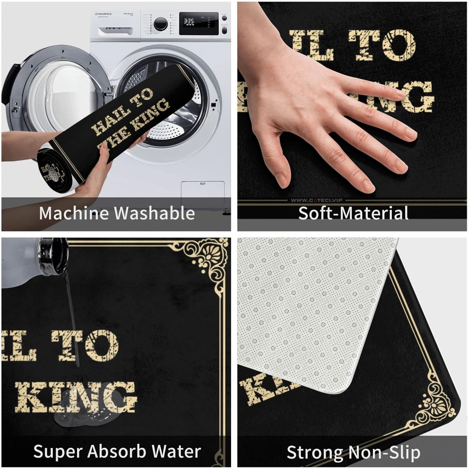Spring Doormat Outdoor Entrance Hail to The King Doormat Welcome Mat Indoor Non Slip Fall Door Rug(50X80CM)
