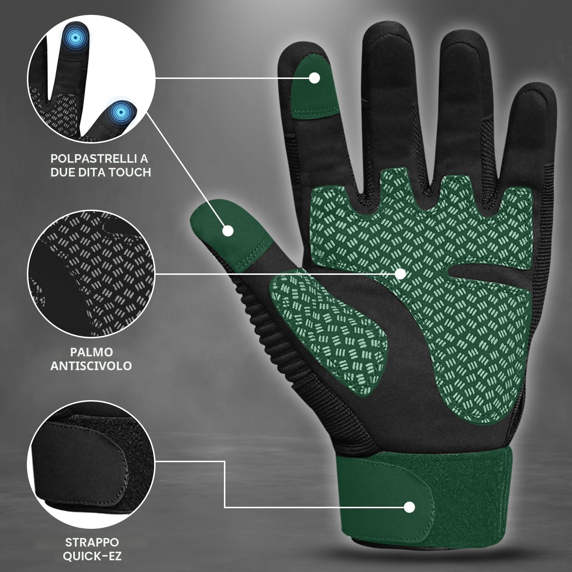 WESTWOOD FOX - Guanti da moto per uomo e donna, con dita piene e rigide, per touchscreen