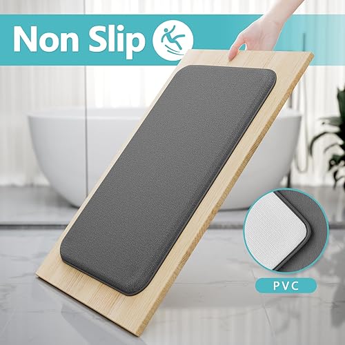 Miniatura 5 de Juego de 3 alfombras de baño de espuma viscoelástica extra suaves, antideslizantes, absorbentes y secas, alfombras de baño lavables con alfombra de