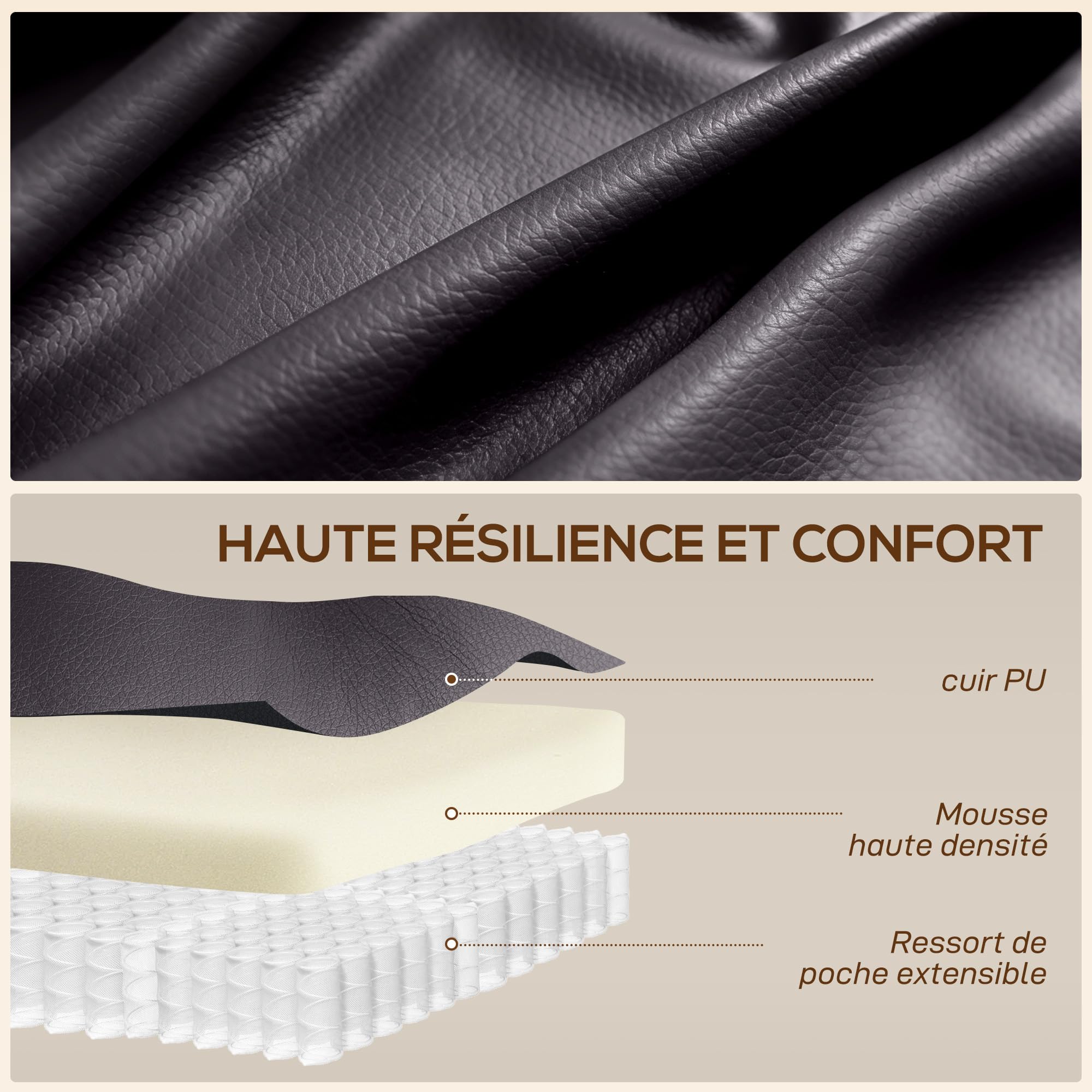 HOMCOM Sillón reclinable Ajustable con calefacción, Marrón Oscuro | Sillón de masaje, TV giratorio con mecedora, portavasos, bolsillo, temporizador, cuero sintético, para salón