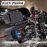 Vista 4 de BlueFire 5V/3A Dual USB Charger Socket Waterproof Motorcycle Handlebar & Rear View Mirror Clamp Power Adapter Charger with Cigarette Lighter Socket