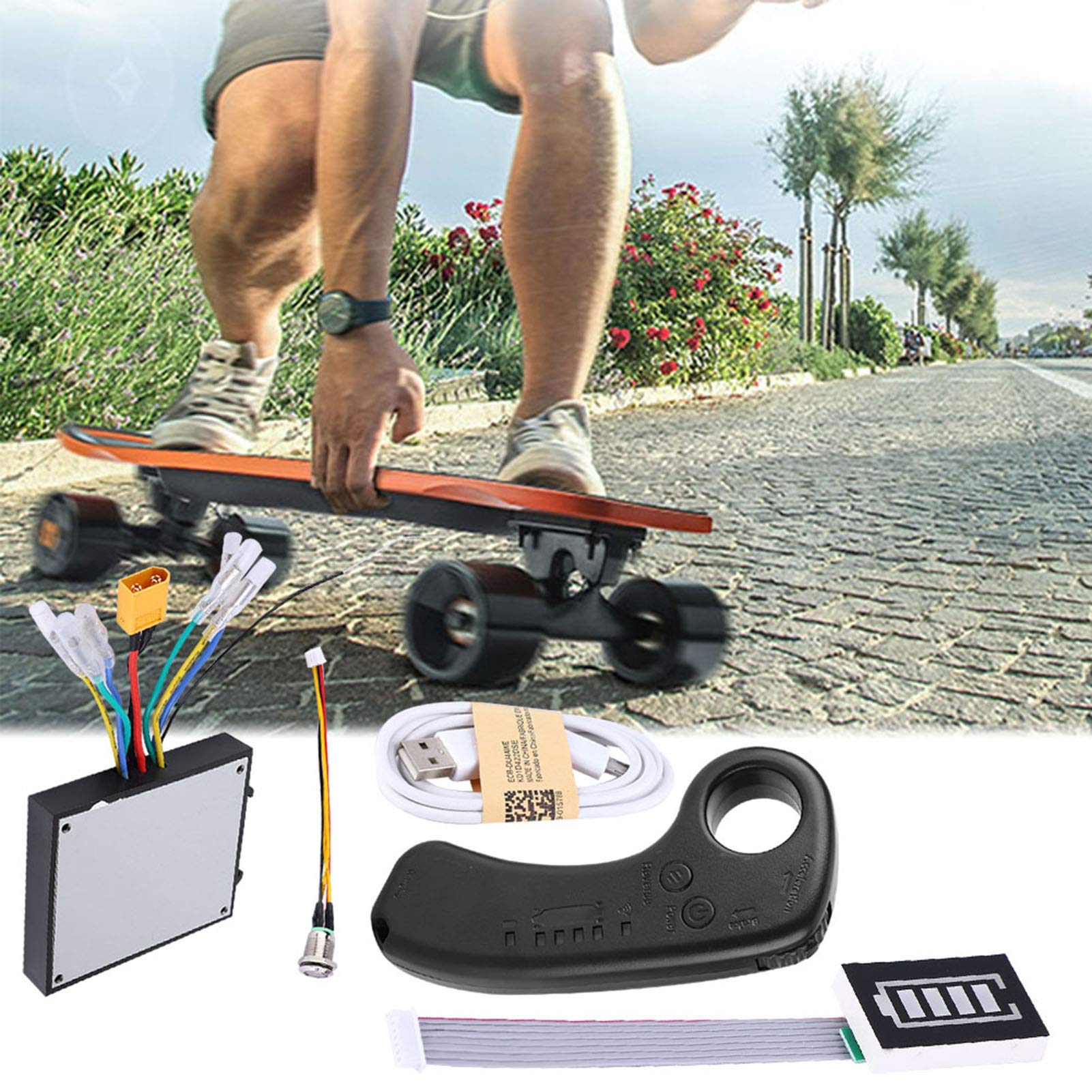 Skateboard Controller Elektrisches Skateboard Longboard Dual Drive ESC Ersatzsteuerung Mainboard mit Fernbedienung