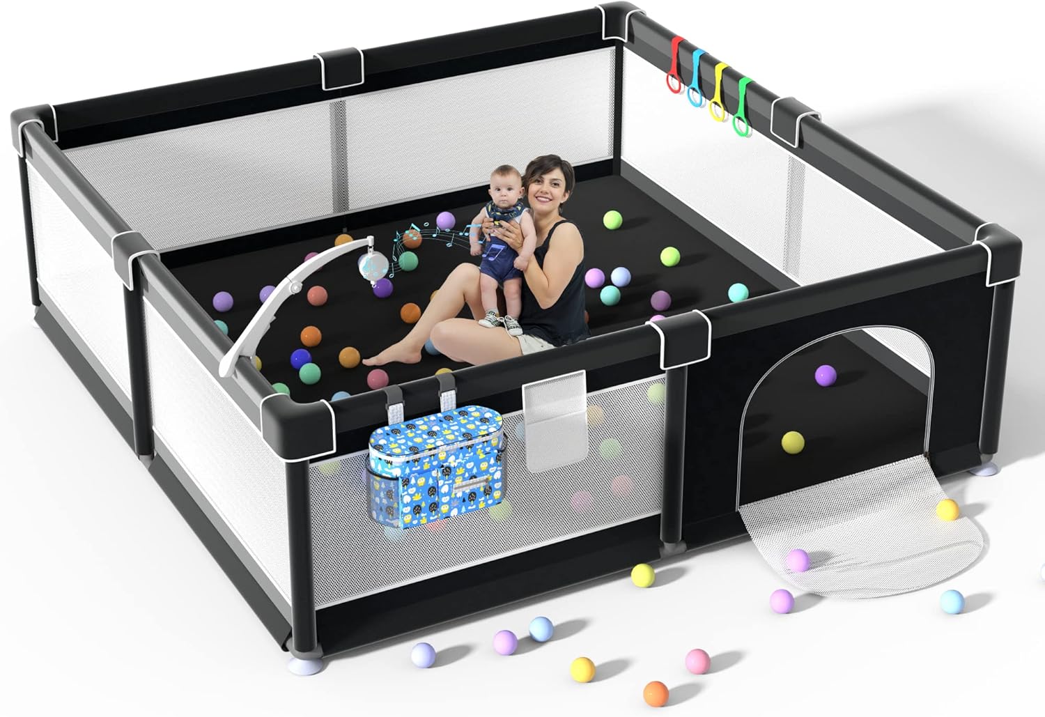 LUTIKIANG Baby Playpen, 79" X 71" Extra Large Playpen, Play Pen for