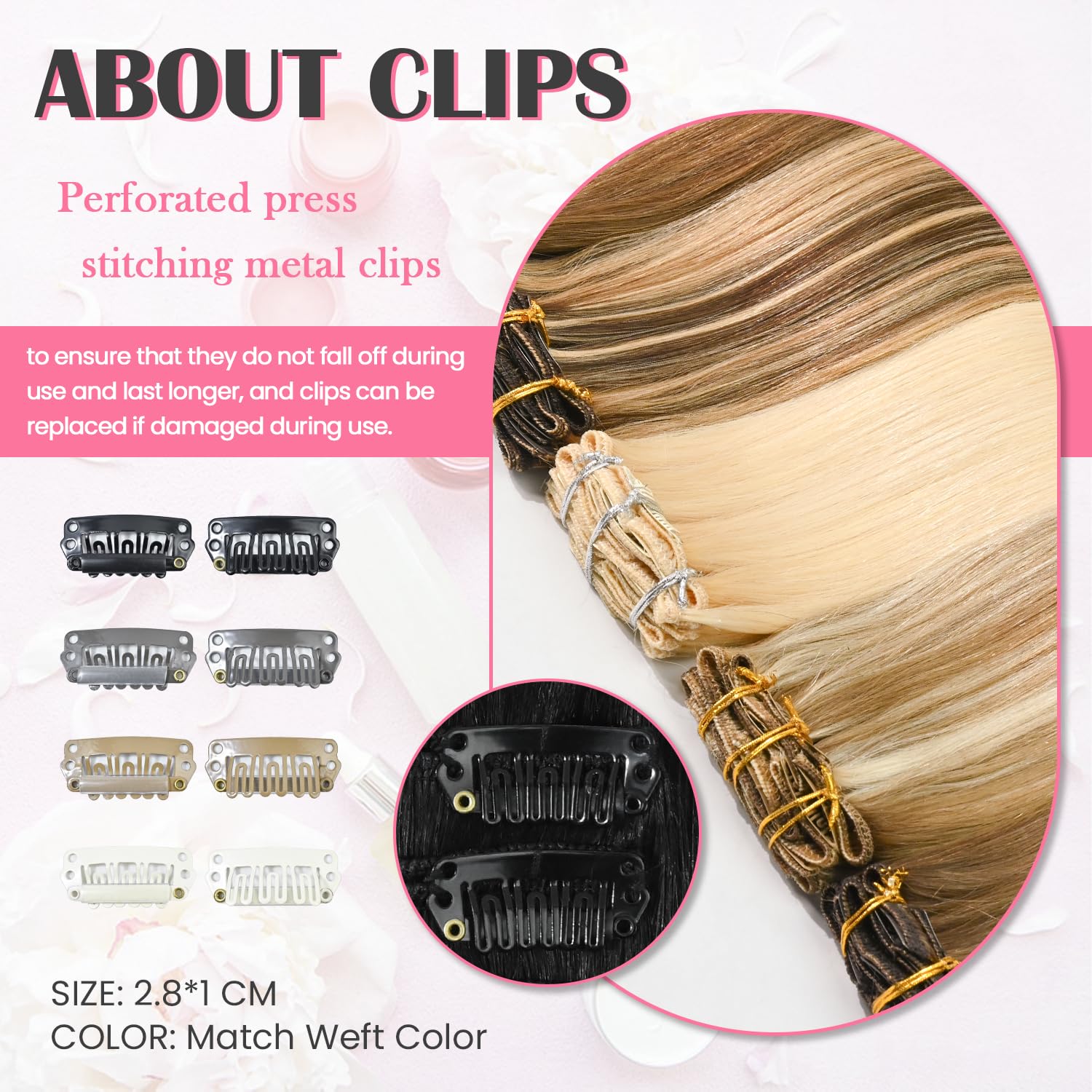 Aison Natural Black Real Hair Extensions Clip in Human Hair 75G 100% Remy Human Hair Clip in Extensions Soft Silky Straight 7pcs 16clips Hair Extensions 18 Inch