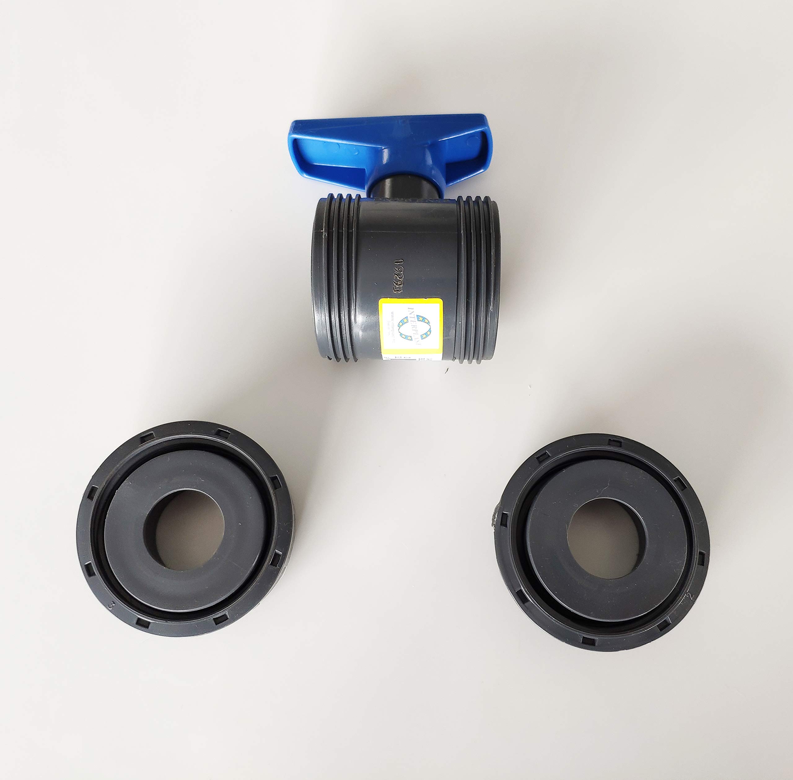 Lot de 2 Vannes modèle 2020 Interplast 32mm à coller double union démontable 3,2cm / 32 mm PN16 PVC PRESSION