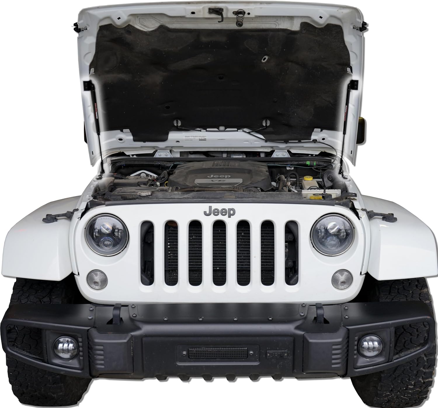 Redline Tuning 21-20002-02 Hood Quicklift Plus Bolt-in System V2 Compatible with Jeep Wrangler JK 2007-2017 (All Black Components)