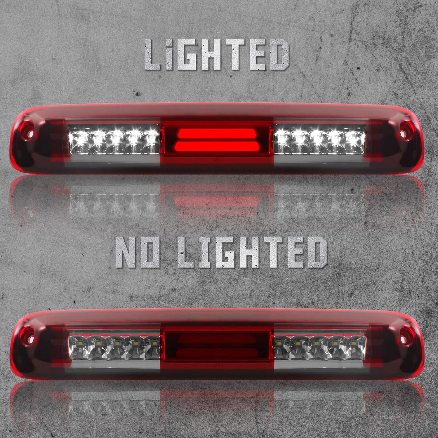 High Mount 3rd Stop Light Compatible with Chevrolet Silverado GMC Sierra 1999-2006 1500 2500 3500 & HD Classic Third Center Cargo Reverse Rear LED Brake Light Bar Taillight (Red)