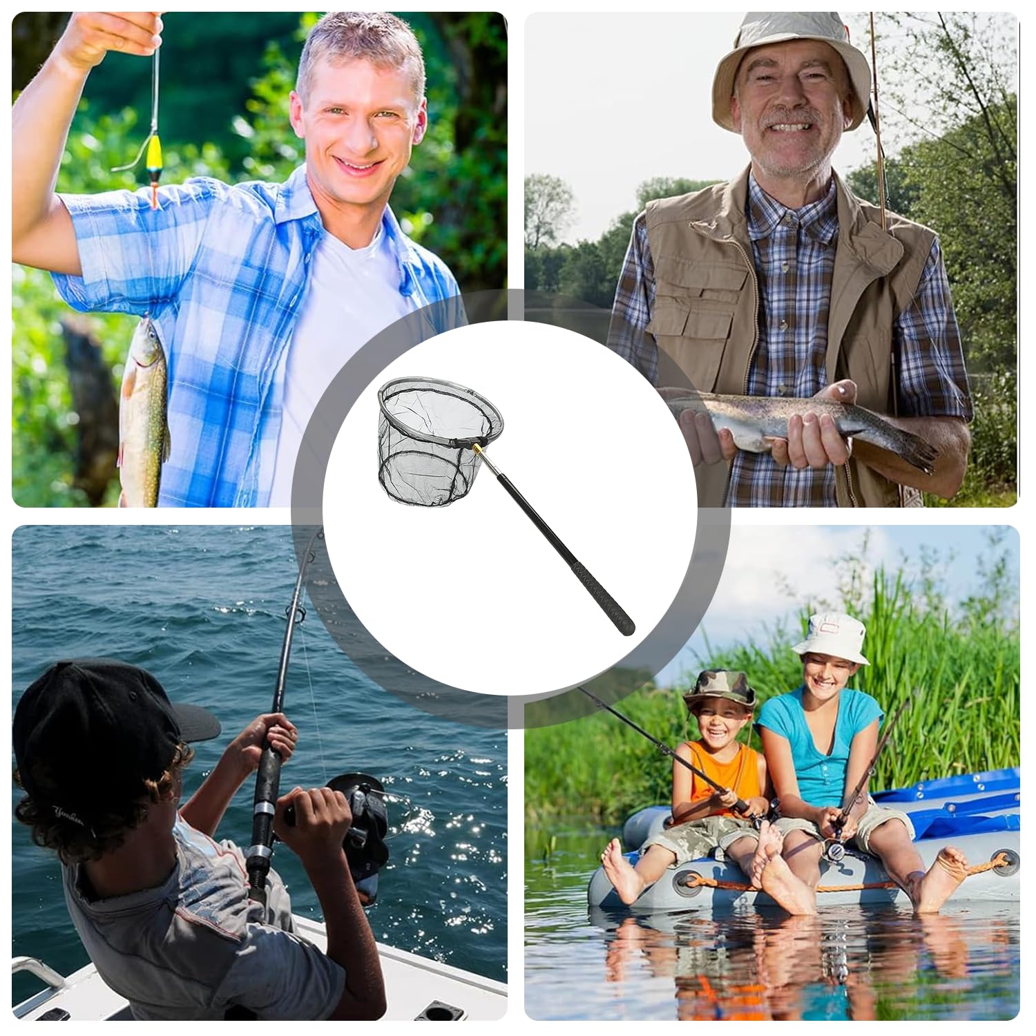 1 red telescópica para pesca, red de mariposas, accesorios de pesca al aire libre, red para niños, red de insectos para mariposas, pájaros, peces