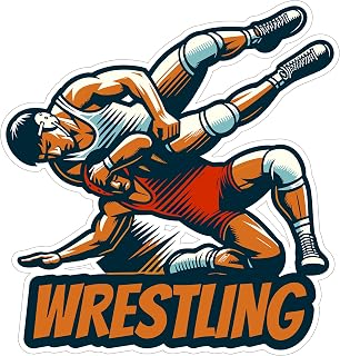 Wrestling Sport Waterproof Vinyl Sticker 4 Inch Decal