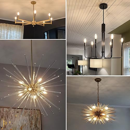 Miniatura 4 de XININSUN Bombilla LED T6 regulable de 6 W, igual blanco cálido, 2700 K, T6, T25, E12, bombilla LED de 60 vatios para candelabros, ventilador de