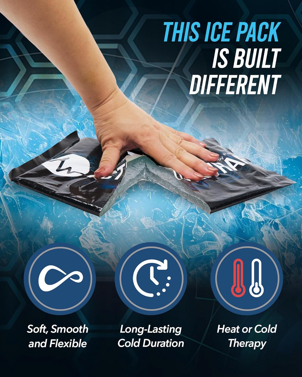 Activewrap Ankle Ice Pack Wrap - Includes 2 Reusable Ultra Flex Gel Ice Pads for Hot & Cold Compression for Foot, Heel, and Ankle Swelling, Pain Relief, Sprain, and Injury Recovery - Large/X-Large