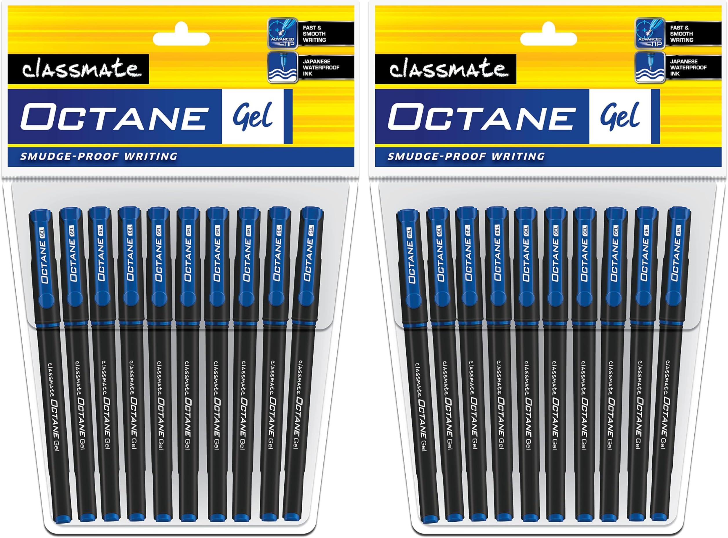 Classmate Octane- Blue Gel Pens (Pack of 20)|Smooth Writing Pens|Water-Proof Ink for Smudge-Free writing|Preferred by Students for Exam & Class Notes|Study at Home Essentials