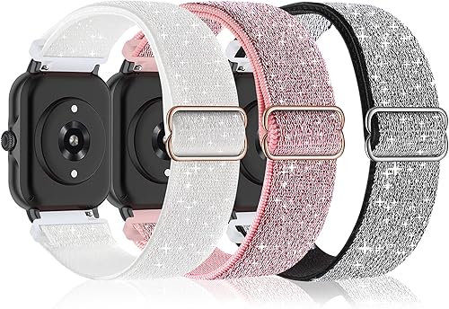 Miniatura 1 de Bolesi Paquete de 3 correas elásticas de nailon compatibles con Amazfit GTSGTS 432GTR Mini, correas de repuesto elásticas suaves de 0.787 pulgadas
