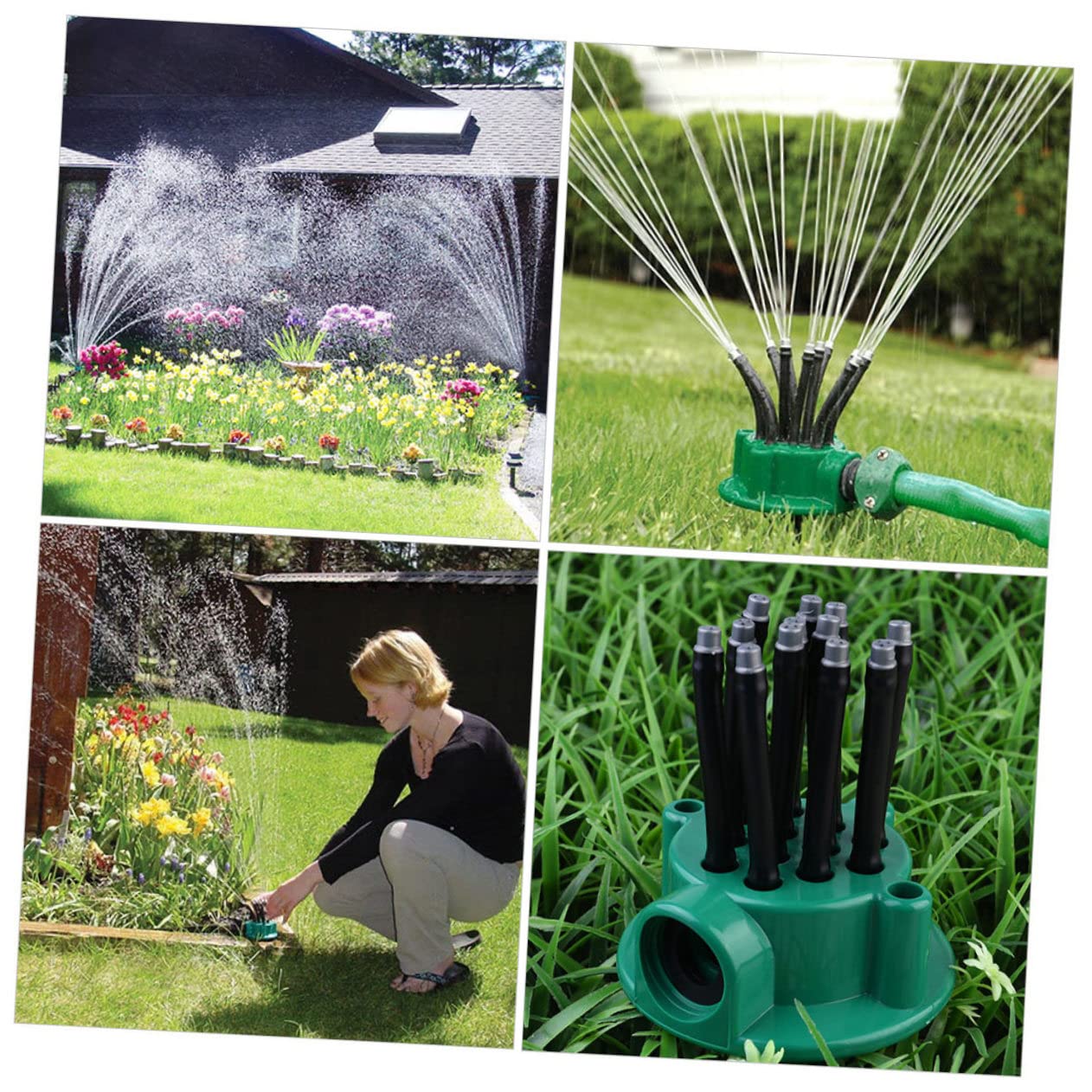 UPKOCH 4 Set 360 irrigatore Automatico irrigatore per irrigazione dell'erba irrigatori irrigatore da Giardino spruzzatore d'Acqua irrigatore per Giardino plastica Green