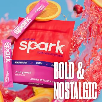 AdvoCare Spark - Energy Drink Mix - Vitamin & Amino Acid Supplement - Supports Energy & Focus* - Portable Immune Support* - Sugar-Free - Fruit Punch, 14 Stick Packs (3.5 oz)
