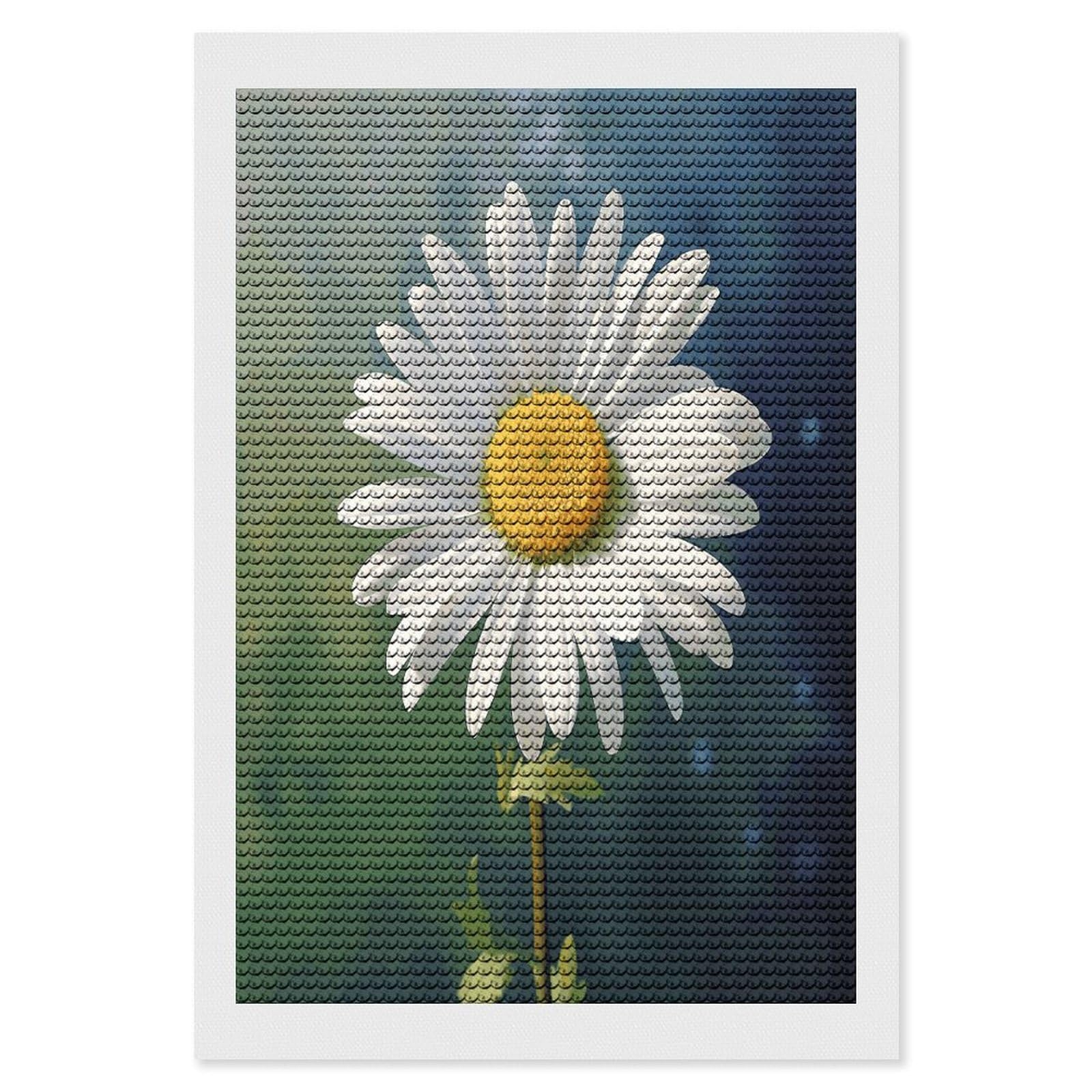 VstaDank Daisy Flower Diamond Painting Kits Exquisite DIY Full Round Drill Diamond Dots Painting for Adults Beginner Diamond Photo Paint with Diamond Picture Art Wall Decor 8"x12"