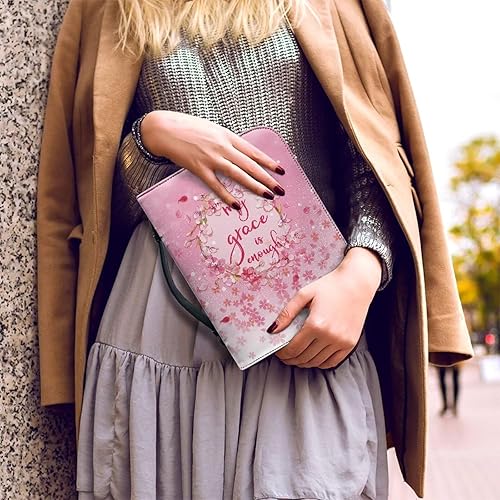 Miniatura 5 de Funda de la Biblia para las mujeres, cubierta de la Biblia de la PU, suave bolsa de libro personalizada impermeable, bolsa de iglesia protectora de