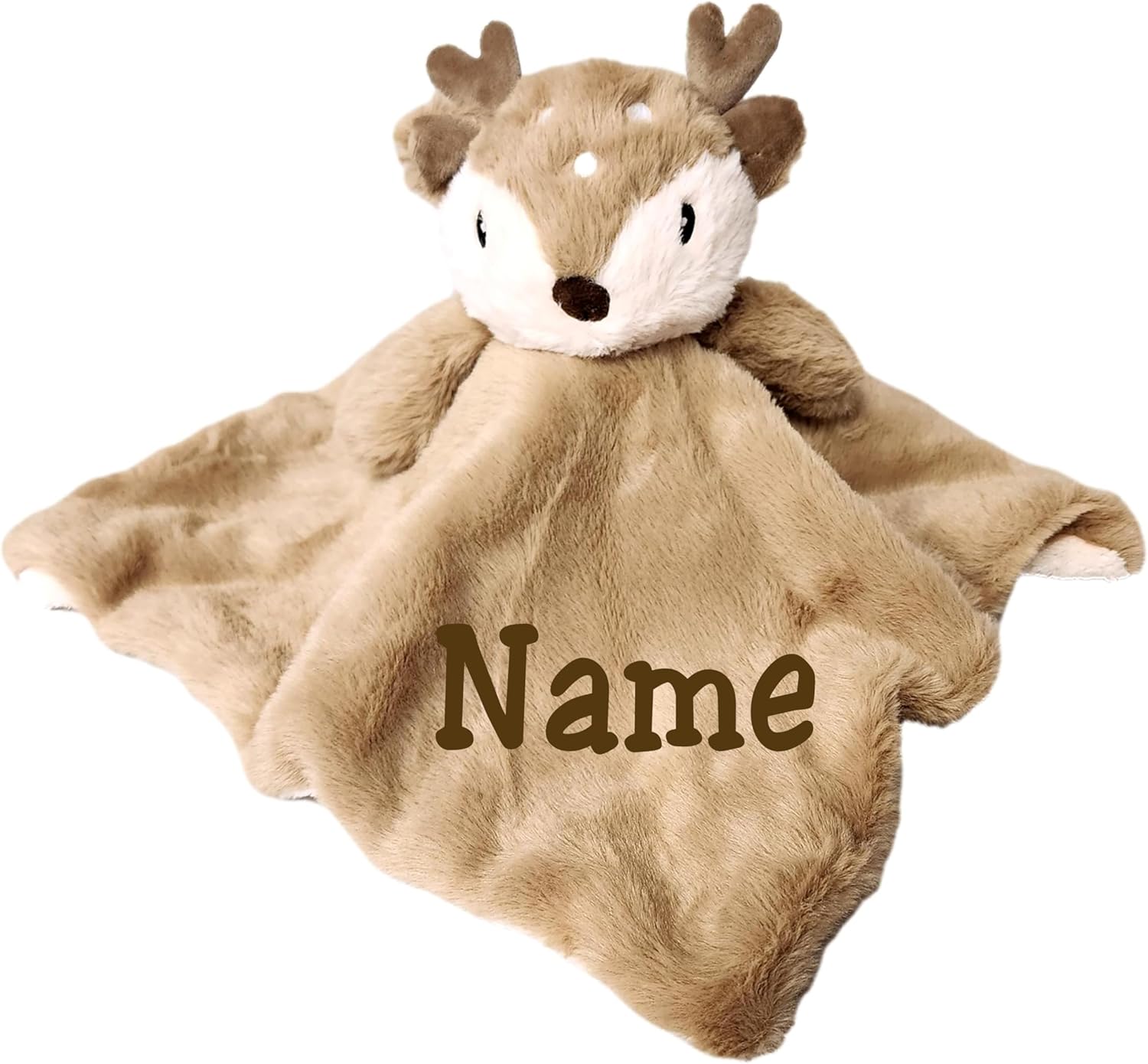 SONA G DESIGNS Personalized Plush Fawn Reindeer Baby Lovey Lovie Security Blanket