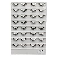 Vista 3 de 16 pares de extensiones de pestañas postizas de visón sintético natural, pestañas postizas de visón sintético, pestañas de rayas largas