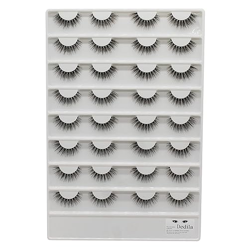 Miniatura 3 de Dedila 16 pares de extensiones de pestañas postizas de visón sintético natural, pestañas postizas de visón sintético, pestañas de rayas largas,