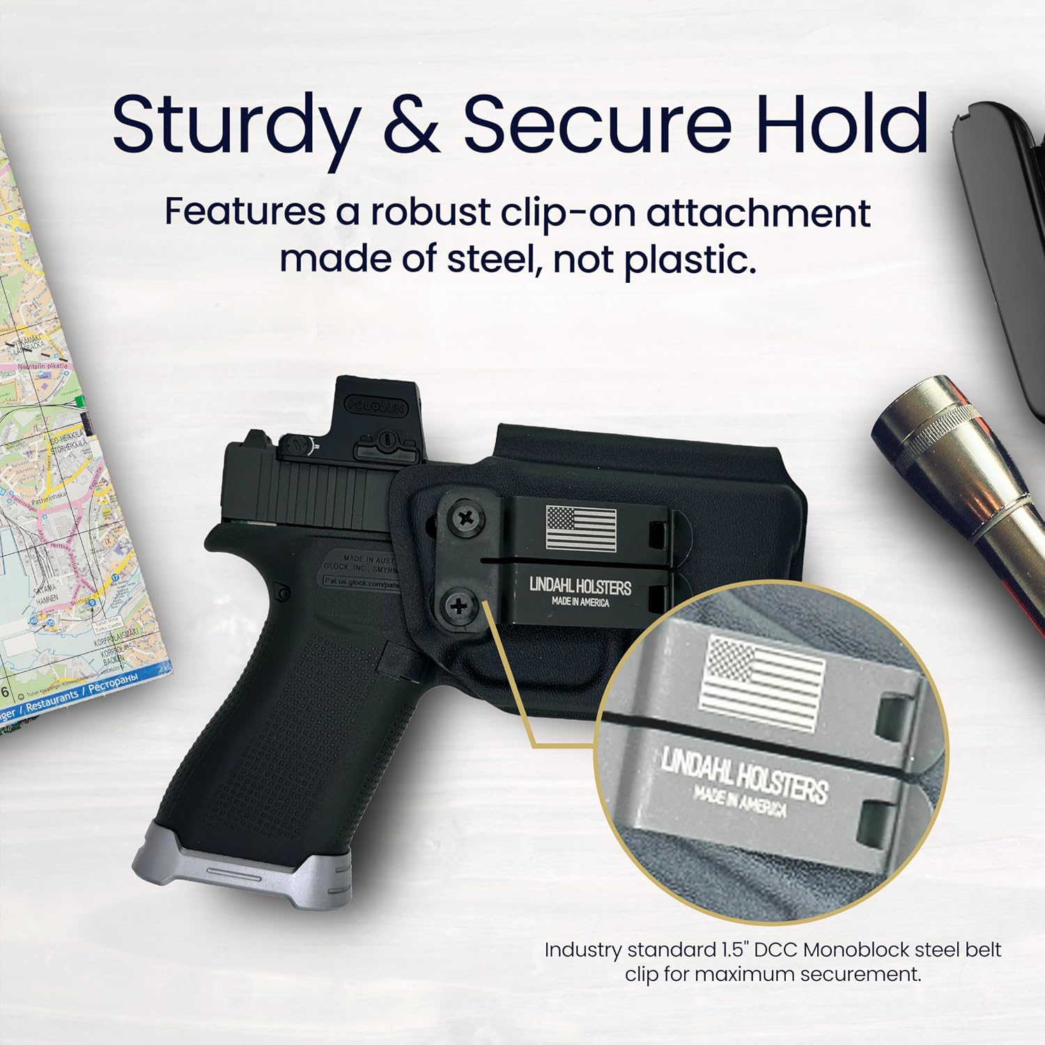IWB - Compatible with Glock 43, 43X, 43X MOS Holster - Optic Ready - Inside The Waistband Concealed Carry - Adjustable Cant & Retention Kydex Holster - Made in USA