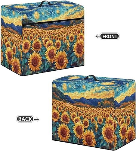 Miniatura 43 de Mumeson Cubierta antipolvo para máquina de coser de gatos negros con flores, para la mayoría de máquinas de coser estándar, plegable, duradera