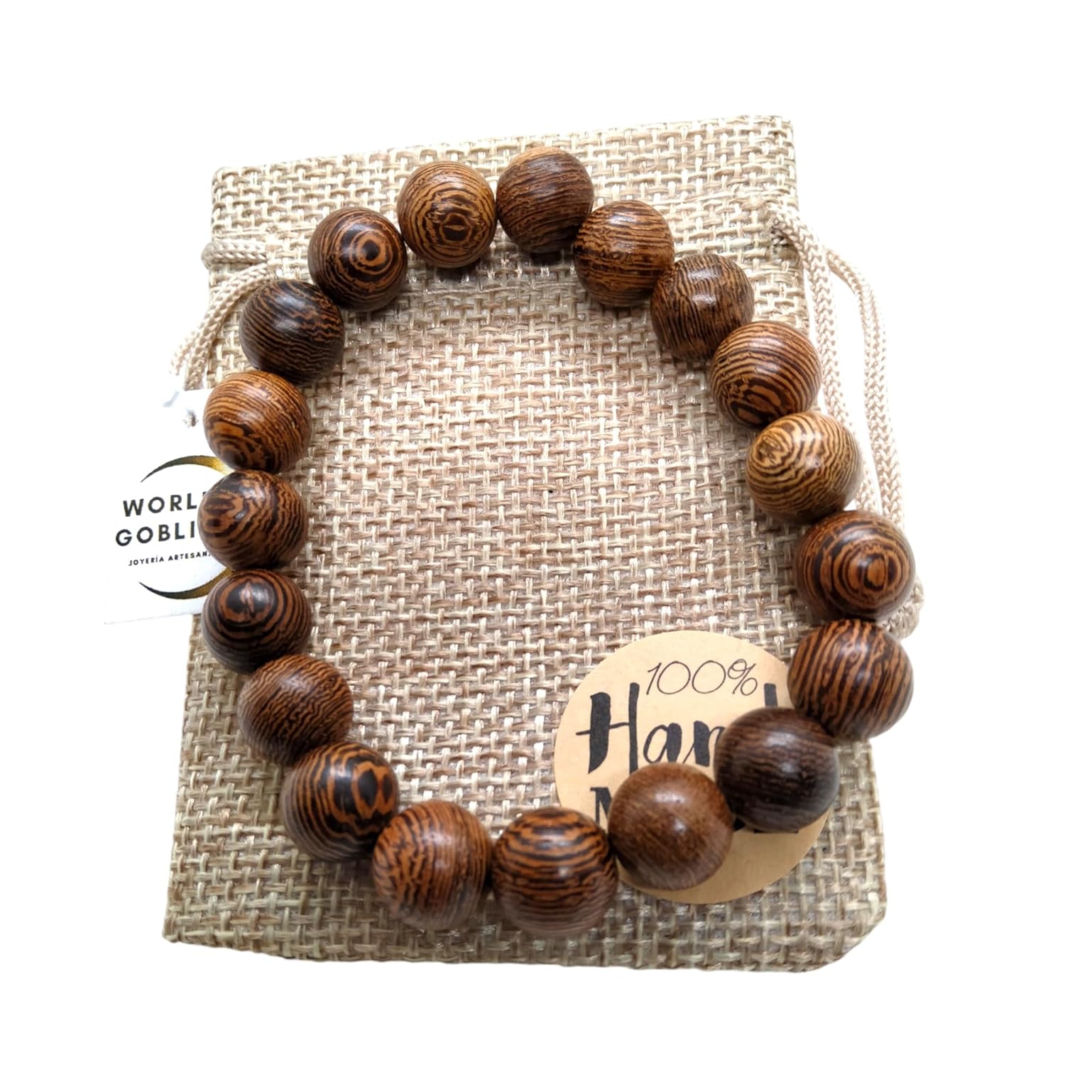 WORLD GOBLINS Pulsera Palo Santo 10mm Eláctica Rosario de Madera Natural Budista para Meditación y Yoga Hecha a Mano. Brazalete Adaptable, Joyería Espiritual (Palo Santo10mm) WORLD GOBLINS Pulsera Palo Santo 10mm Eláctica Rosario de Madera Natural Budista para Meditación y Yoga Hecha a Mano. Brazalete Adaptable, Joyería Espiritual Palo Santo10mm