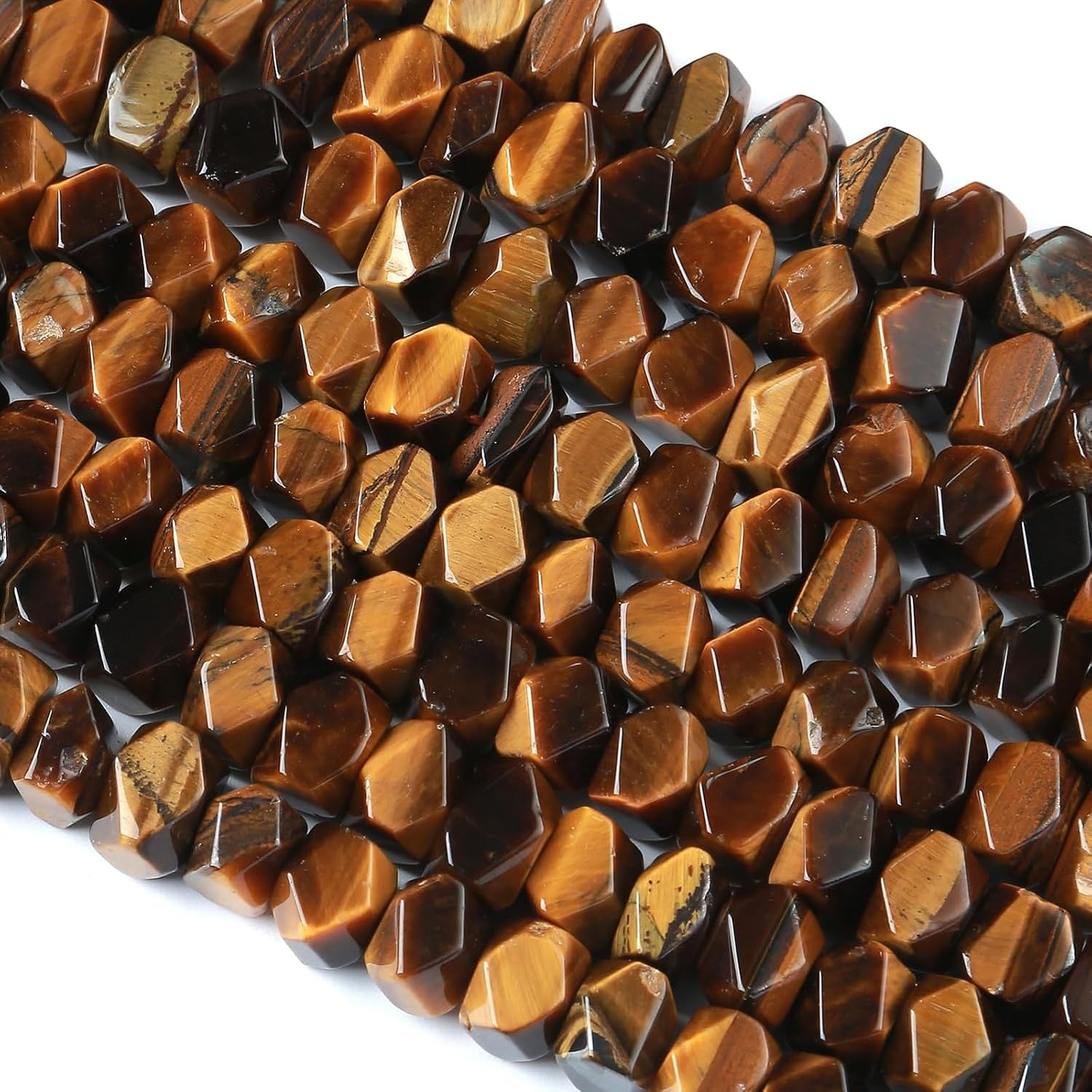 Naturalne koraliki z prehnitu 15 cali 6x11mm kryształowe pacjorki do wyrobu biżuterii, Żółte Oczko Tygryse, 6x11mm 15In