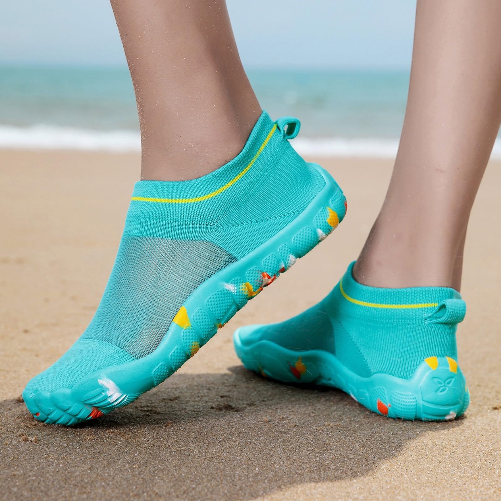 Męskie buty do wody na boso, bohema, lekkie skarpety do wody, szybkoschnące, buty do pływania z podeszwą moro, do surfingu na plaży i jogi, Miętowy Zielony, 38 EU