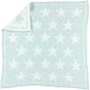 Barefoot Dreams CozyChic Dream Receiving Blanket, Aqua Ice-White Stars, 30x30
