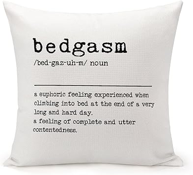 Amazon スロー クッション カバー ケース ジッパー付き Bedgasm 定義 辞書 言葉 意味 装飾枕カバー 言葉 正方形 ランバー ピローケース カウチ ベッド 車 リビングルーム 装飾 インチxインチ 枕カバー ピローケース オンライン通販