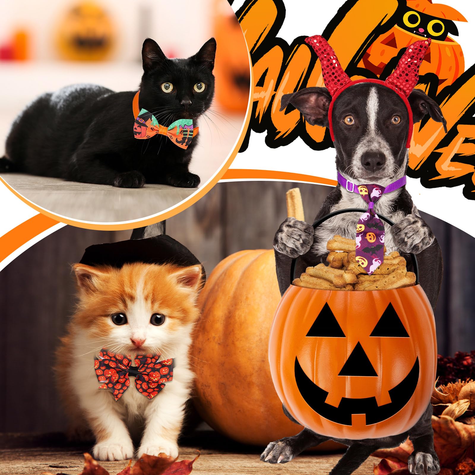 halloween dog bowtie