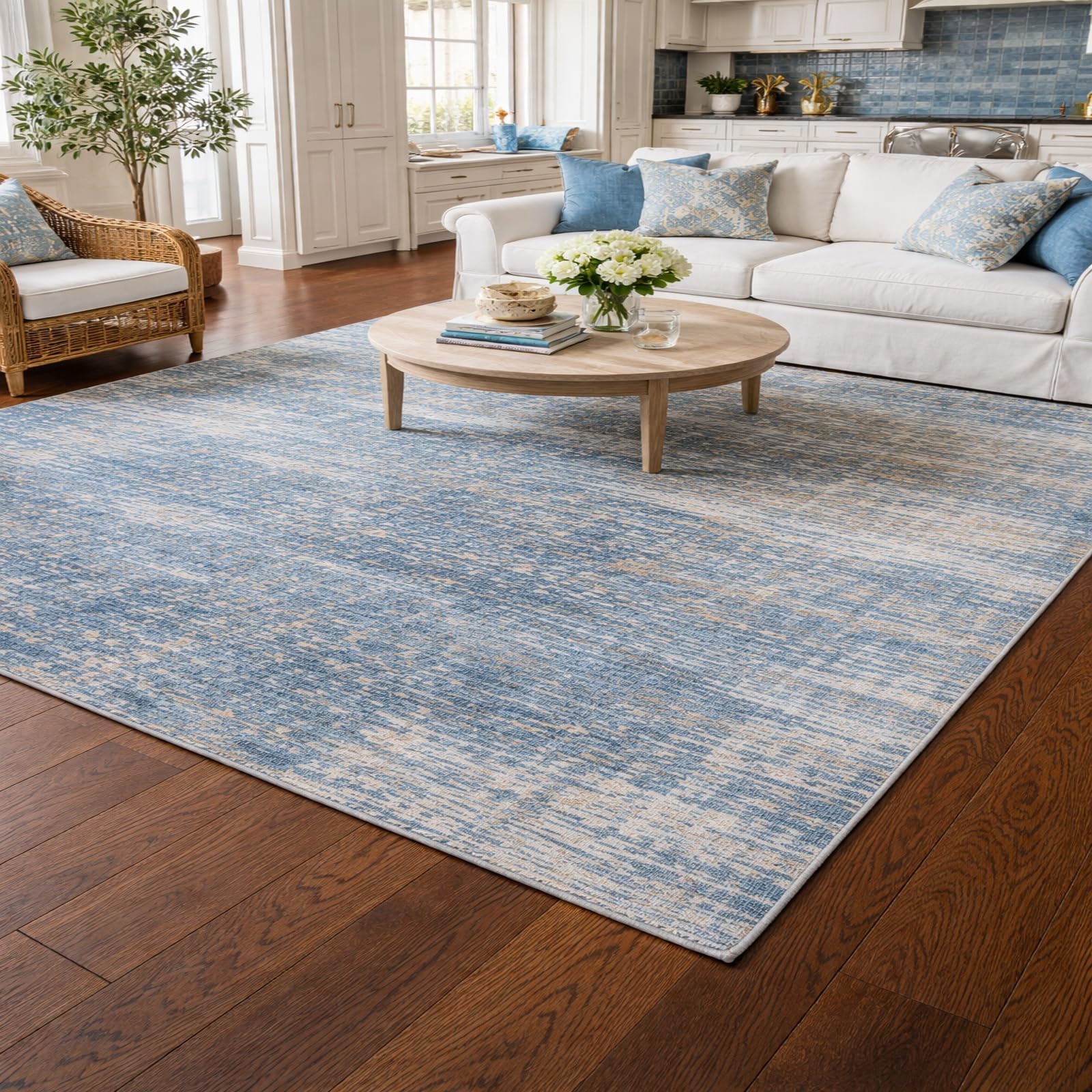 Tapis de décoration abstrait bleu pour sublimer votre séjour moderne