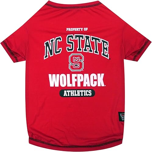Miniatura 50 de NCAA Camiseta de manga corta para perros y gatos, camiseta deportiva duradera, 5 tamaños disponibles en más de 50 equipos escolares – Traje